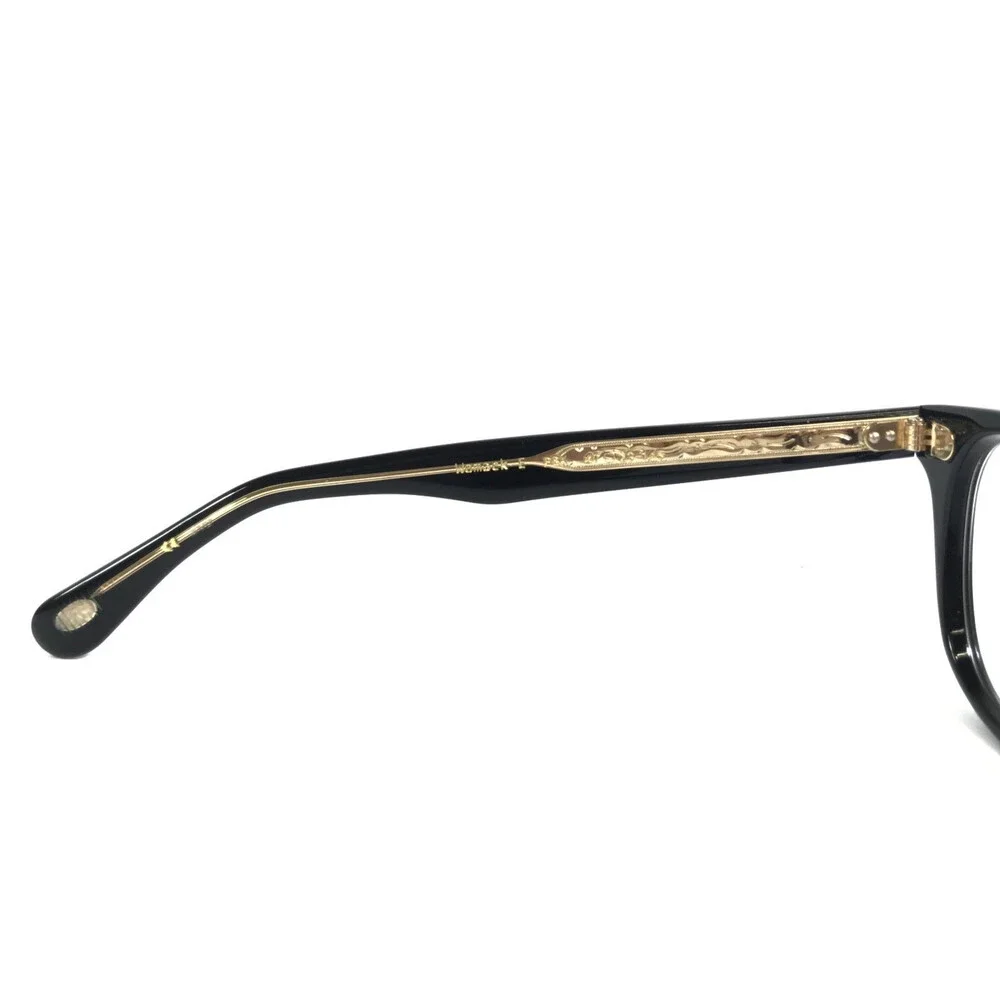 Eyevan Eyeglasses Frames Womack-E PBK Polished Black Gold Horn Rim 45-23-142